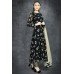 JET BLACK FLORAL PRINTED FLOW CIRCULAR DRESS