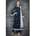 NAVY BLAZER BLUE ANARKALI FLORAL DRESS