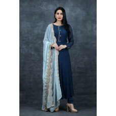 Navy Blue Indian Party Dress Designer Anarkali Frock