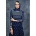 Navy Blue Embroidered Anarkali Suit Indian Wedding Party Wear