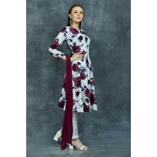 White Floral Printed Designer Suit Pakistani Readymade Dress