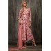 Peach Floral Printed Anarkali Dress Indian Ethnic Party Suit