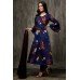 Royal Blue Printed Flared Anarkali Suit Hot Indian Dress