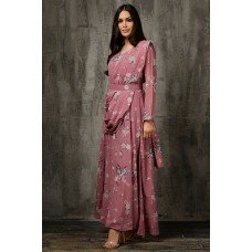 Pink Printed Party Suit Designer Wear