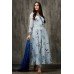 Sky Blue Floral Printed Suit Pakistani Designer Anarkali Dress