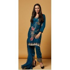 TEAL BLUE PAKISTANI DESIGNER READYMADE SUIT