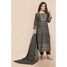 Black Printed Woolen Suit Readymade Pakistani Party Dress