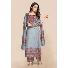 Grey Printed Palazzo Suit Pakistani Designer Dress