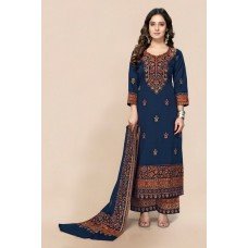 Navy Blue Woolen Palazzo Suit Pakistani Dress