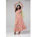 GORGEOUS PEACH FLORAL PRINTED GEORGETTE READY MADE PARTY DRESS