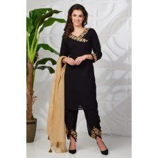 Black Gold Embroidery Pakistani Salwar Kameez