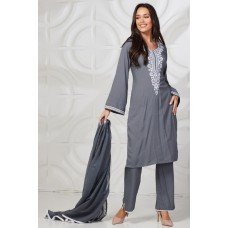 Grey Pakistani Designer Casual Salwar Kameez