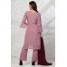 Rose Pink Georgette Embroidered Kurti Suit Set