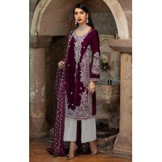 Plum & Grey Pakistani Suit Designer Party Salwar Kameez