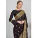 Black Vintage Style Embroidered Saree