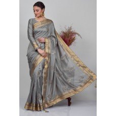 Silver Grey Indian Bridesmaid Saree