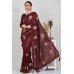 Dark Maroon Embroidered Pakistani Designer Saree