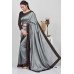 Grey & Black Women's Party Wear Saree