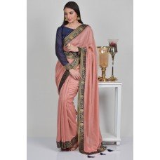 Dusty Pink & Black Indian Designer Saree