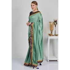 Mint & Navy Blue Traditional Saree