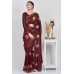 Dark Maroon Embroidered Pakistani Designer Saree