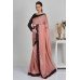 Dusty Pink & Black Indian Readymade Saree