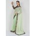 Pista Brocade Blouse Readymade Saree