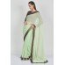 Pista Brocade Blouse Readymade Saree