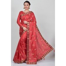 Red Vachitra Embroidered Indian Saree