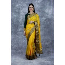 Yellow & Green Vintage Indian Saree