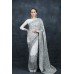 Grey Heavy Embellished Party Wedding Saree