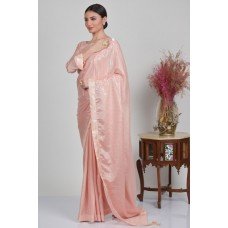 Peachy Pink Wedding Saree Indian Designer Sari