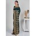 Peacock Blue Gold Embroidered Ethnic Saree