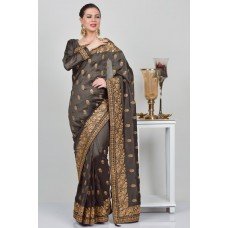 Choco Brown Indian Party Wear Saree