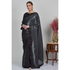 Black Shimmering Evening Party Saree