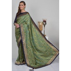 Mint Green Banarasi Style Indian Saree