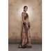 ZIDC-402 STUNNING BROWN LACE BORDER WEDDING WEAR READY MADE SAREE