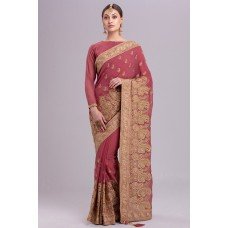 ZIDCS-214 ROSE PINK NEW BRIDE DULHAN WEAR INDIAN SAREE