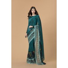 RAMA GREEN BOLD PRINTED SAREE