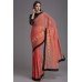 ZIDC-405 CARROT AND BLACK WEDDING SAREE