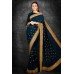 Peacock Blue Indowestern Stylish Readymade Saree