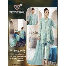 Turquoise Party Frock Heavy Embroidered Pakistani Suit