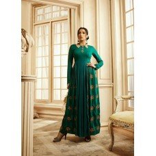 Sea Green Long Kaftan Fancy Dress Designer Gown