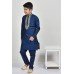 Navy Blue Embroidered Wedding Boys Kurta