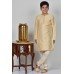 Golden Jamawar Wedding Kurta Payjama For Boys