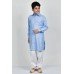 Sky Blue Collar Kurta & Shalwar For Boys