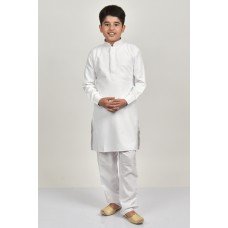 White Pakistani Boys Kurta Shalwar