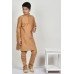 Dark Beige Ethnic Boys Kurta Pajama Suit