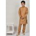 Dark Beige Ethnic Boys Kurta Pajama Suit