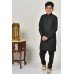 Black Jacquard Indian Boys Readymade Kurta Pajama